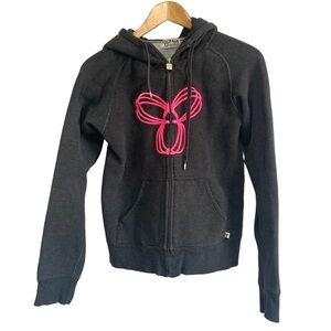 Tna Zip Up Hoodie Pink on Dark Grey Size Small